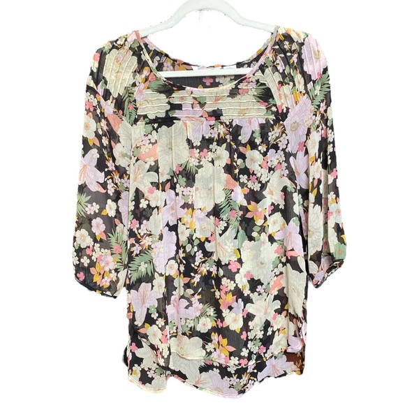 LC Lauren Conrad Tops - LC Lauren Conrad Floral Chiffon Peasant Top